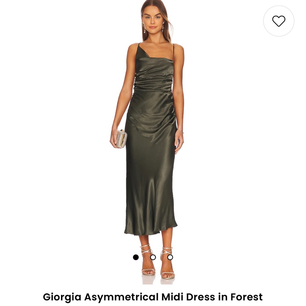 Shona Joy Giorgia Asymmetrical Midi Dress in Forest Shona Joy Revolve